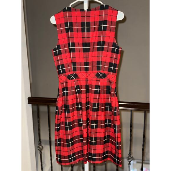 NWT Brooks Brothers Tartan Plaid Dress Size4 Red Sleeveless Holiday Preppy Dress - Picture 4 of 6